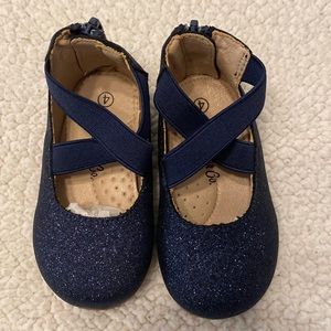 A Bear Co. navy smooth glitter ballerinas. Size 4c